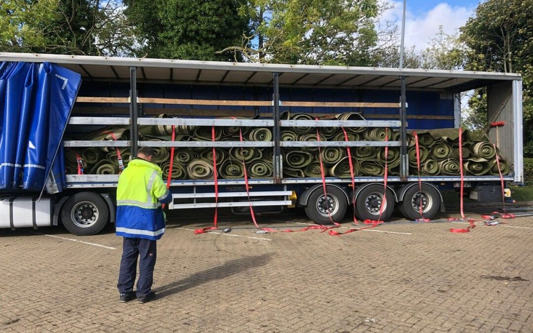 Truck carrying astroturf